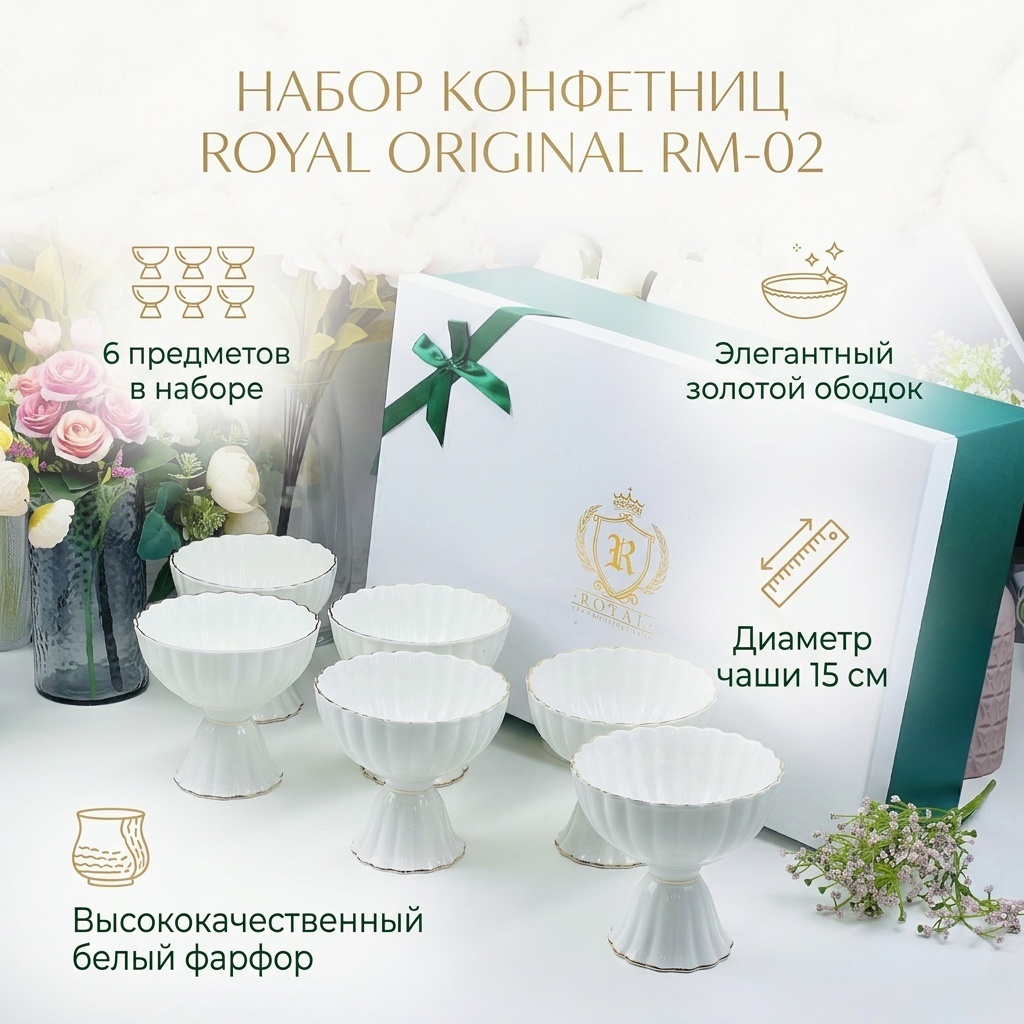 Royal Original конфетница RM-02 круглая 6 шт