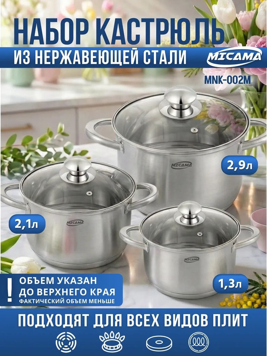 Набор кастрюль MICAMA 6 в 1