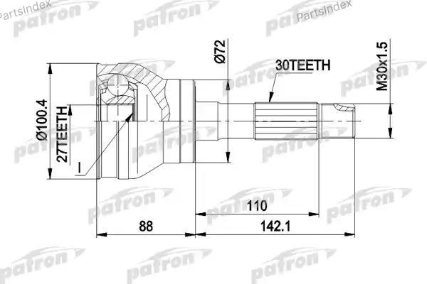 PATRON шрус наружный PCV1002