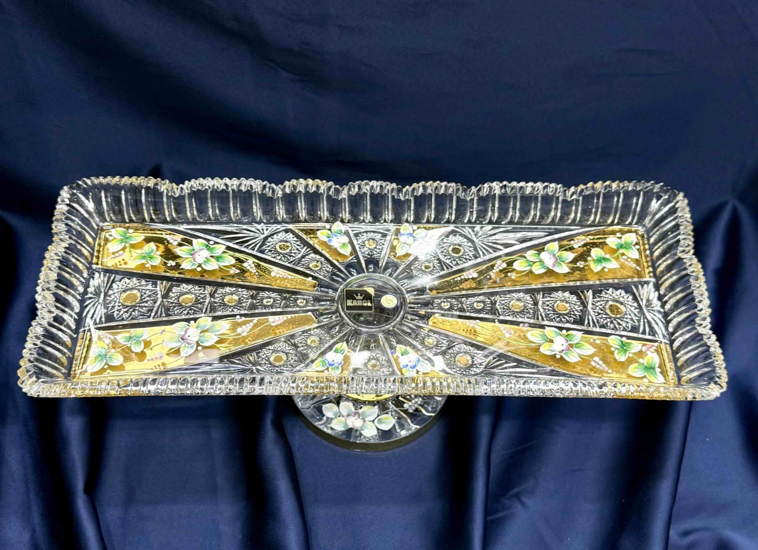 Блюдо Bohemia Karol Crystal SMALT Crystal 45х18 см, хрусталь, 1 шт