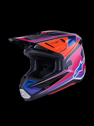 Alpinestars S-M7 Fuse синий, розовый, фиолетовый, рисунок 2XL