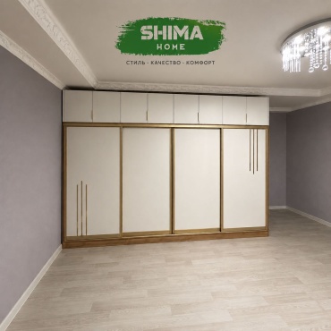 Шкаф-купе SHIMA HOME Armoire Paris, 400x250х55 см, белый, коричневый