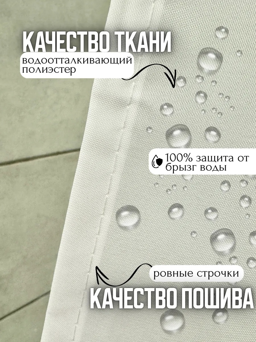 Штора для ванной 391627470 180x180 мультиколор, полиэстер
