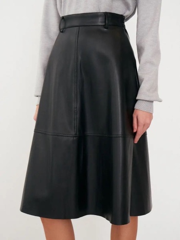 Кожаная юбка FASHION черный