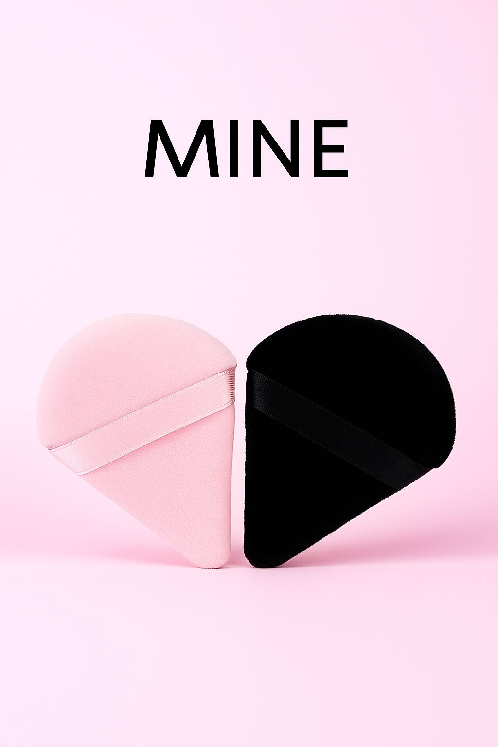 MINE пуховка велюр черный, белый 2 шт