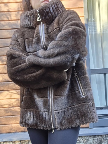Дубленка коричневый