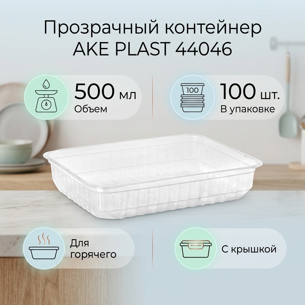 AKE PLAST контейнер 44046 прозрачный 100 шт
