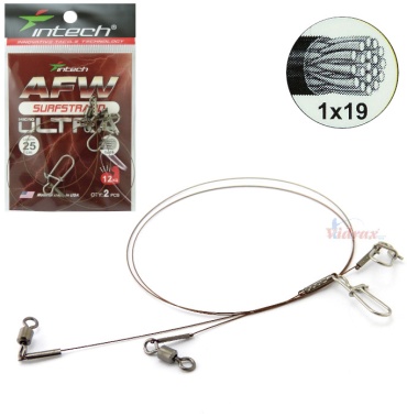 INTECH Поводок Leader Intech AFW Surfstrand Micro Ultra 1х19 25 cm (2 pcs) 0,32mm/26lb/12kg 0.32 коричневый