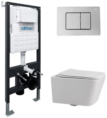 Abber унитаз с инсталляцией Rechteck AC1201, санфаянс