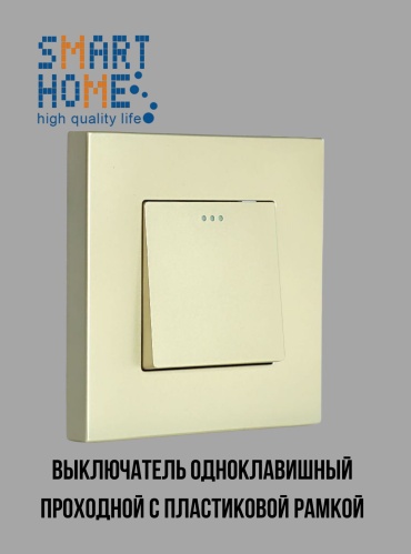 Выключатель клавишный SMART HOME MP002_P2-1F_GD, золотистый