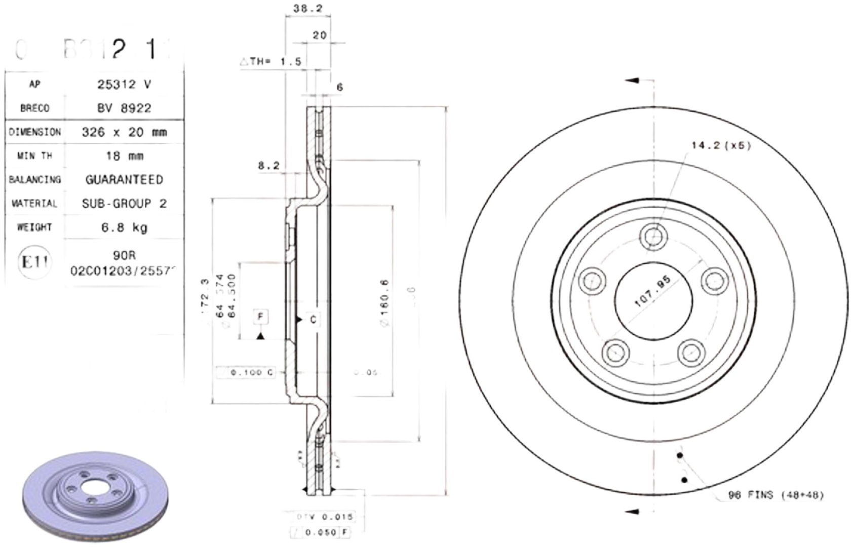 Диски Brembo задние 09B31211