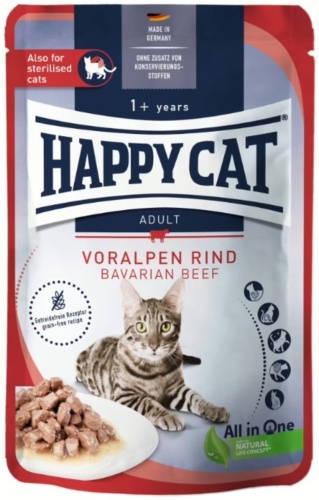 Happy Cat Adult кусочки в соусе говядина 85 г 1 шт