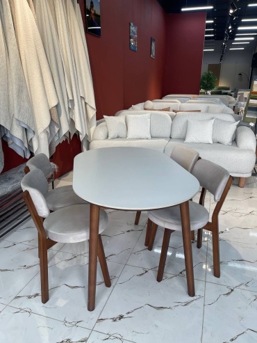 Комплект TM Lux Моно, стол 80х140 см + 4 стула, белый