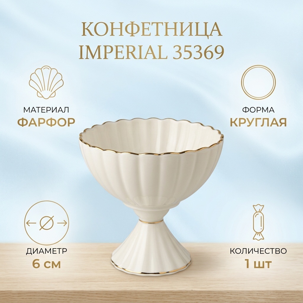 IMPERIAL конфетница 35369 круглая 1 шт