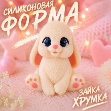 Молд CHUDOLAVKA Силиконовая форма Зайка Хрумка арт.2129 силикон