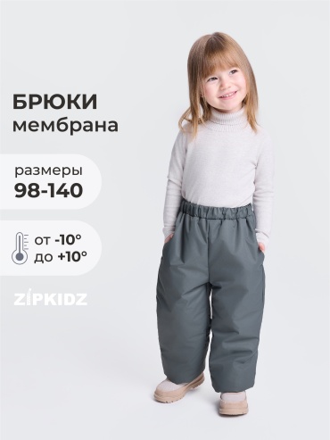 Утепленные брюки Zipkidz графит