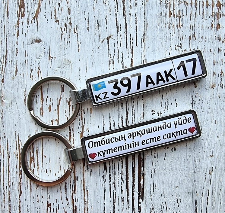 Брелок ELEMENTOS Отбасы брелок с госномером 8см металл 1 шт