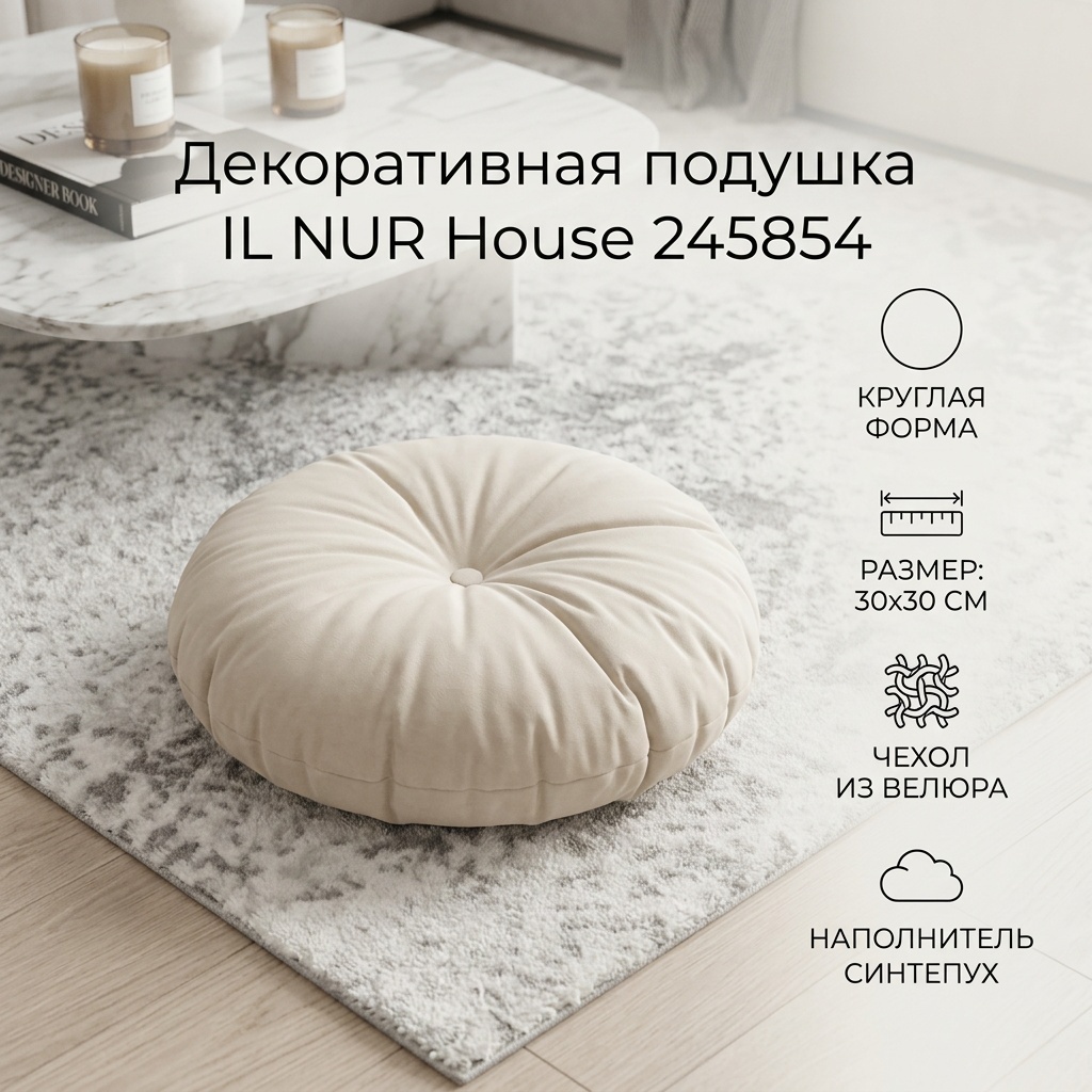 Подушка декоративная IL NUR House 30x30 см, 245854