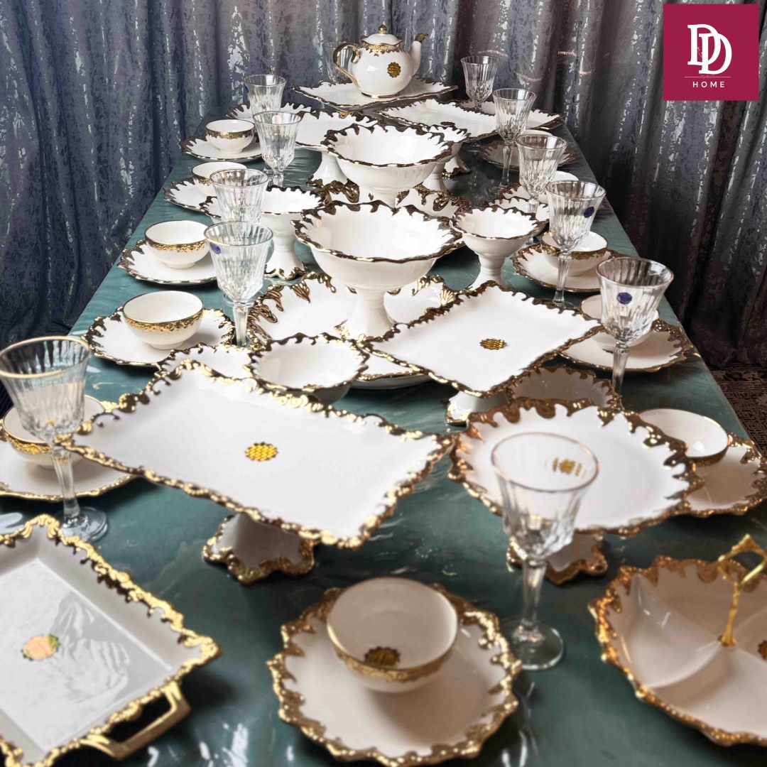 Сервиз на 12 персон DDHOME Алтын, предметов: 62, чайно-столовый, фарфор