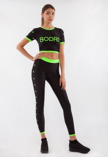 Спортивный костюм BODRO DESIGN черный, зеленый