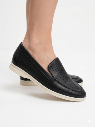 Лоферы розовый, черный