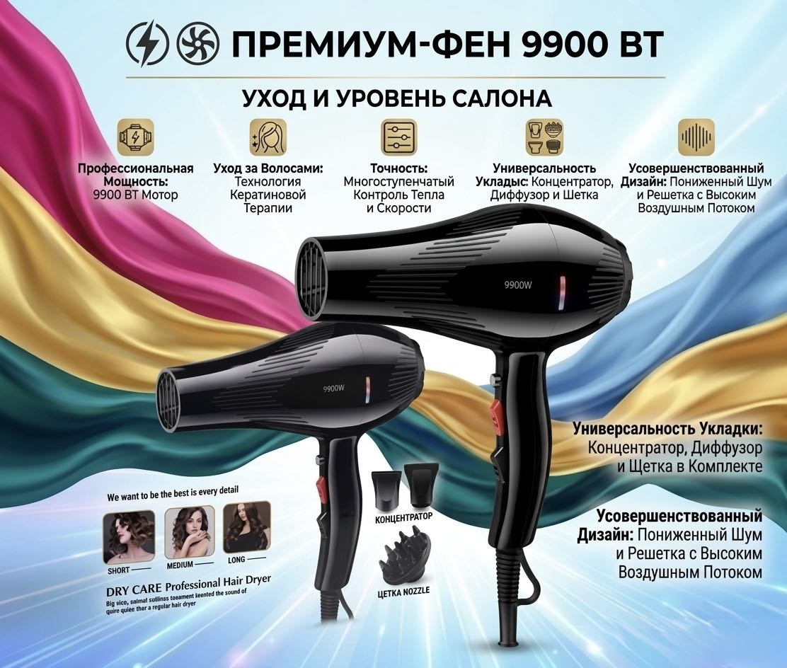 LIVEX BR-8896 фен черный