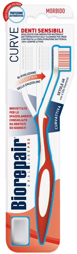 Biorepair CURVE Denti Sensibili Изогнутая зубная щетка мягкая 1 шт