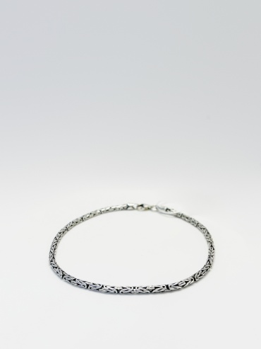 Lovely jewelry Серебро браслет мужской 925 длина 21 см, вес 6.3 г серебро, плетение византийское
