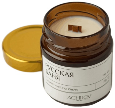 Ароматическая свеча ACHILOV Русская баня 10 см, 1 шт