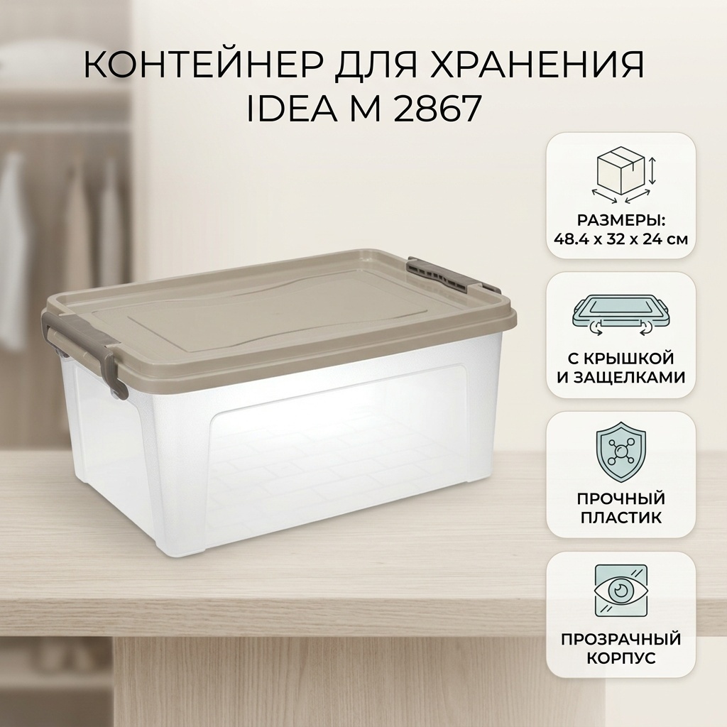 IDEA контейнер универсальный 48.4x32x24 см, пластик
