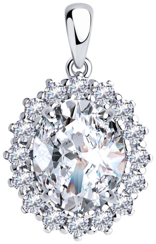 Подвеска Diamant 52220 вес 3.5 г серебро, фианит
