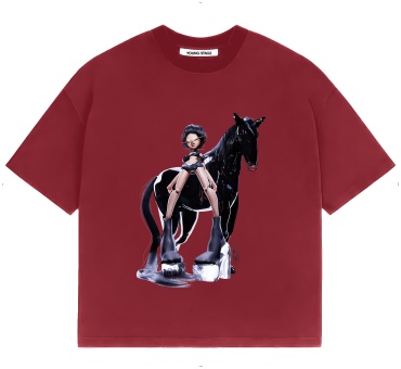 Футболка YOUNG STAGE Girl with her horse бордовый