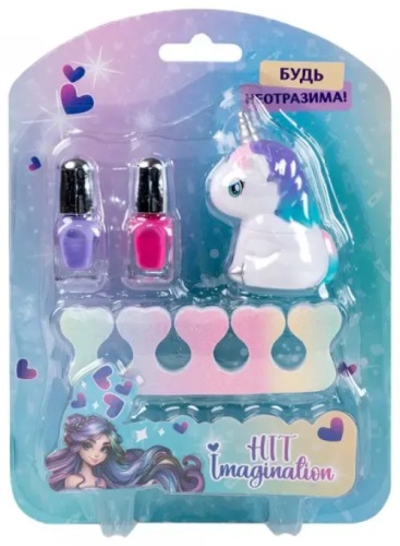 HIT IMAGINATION Набор детской косметики Будь неотразима! (ZR-21R) лак для ногтей, помада 5+