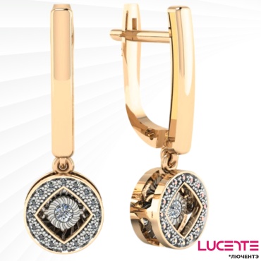 Серьги Lucente Бриллианты Якутии EAR-LU-585-029060 вес 3.44 г золото, бриллиант