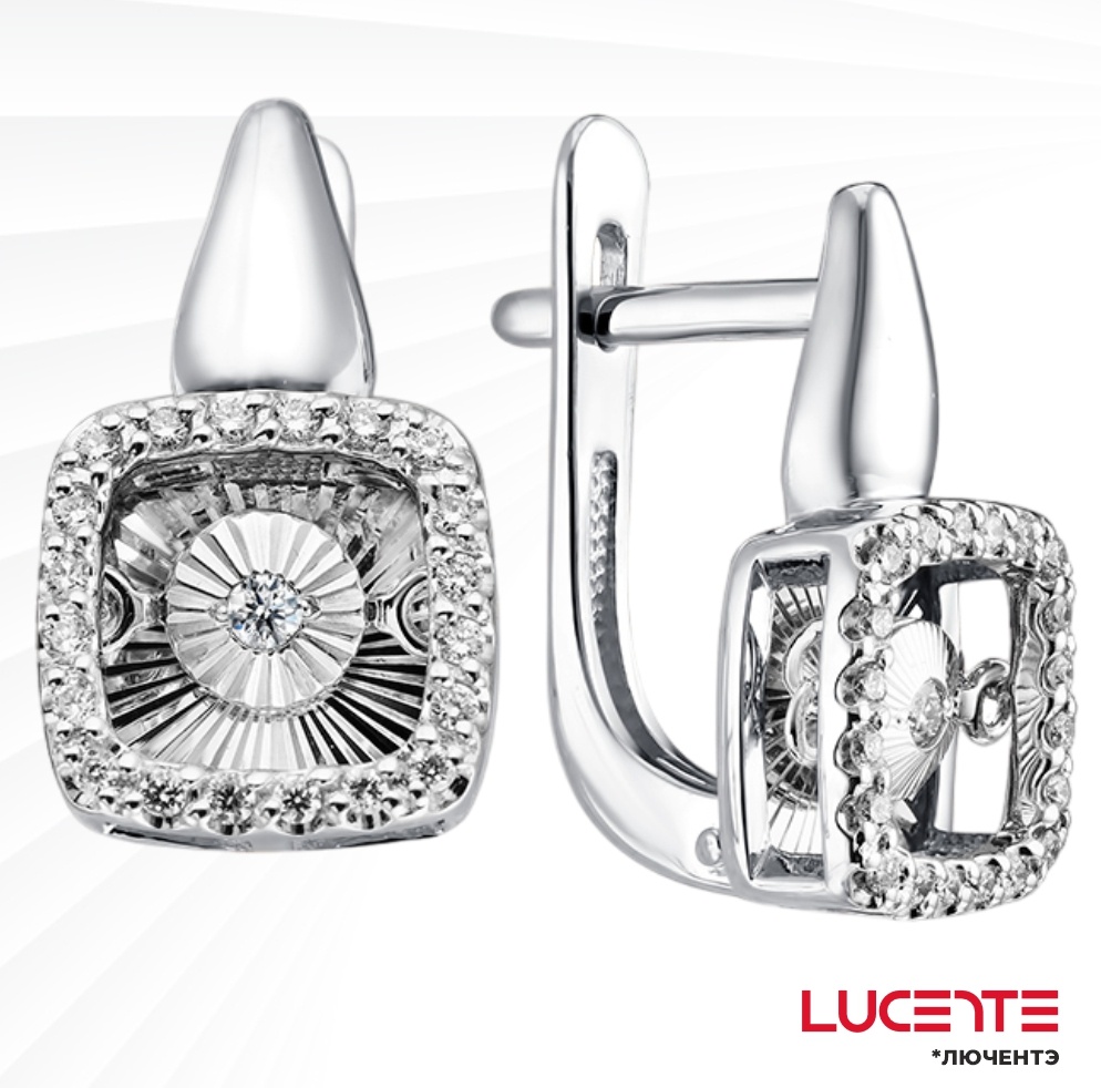 Серьги Lucente Бриллианты Якутии EAR-LU-585-775385 вес 4.04 г золото, бриллиант