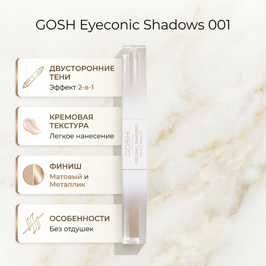 GOSH тени кремовые Eyeconic Shadows 001