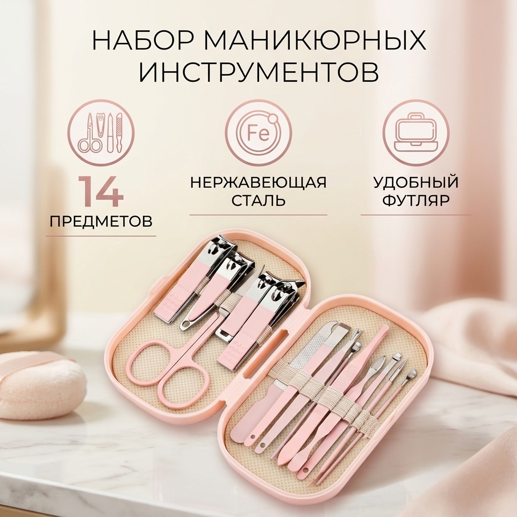 Набор маникюрных инструментов 14 шт