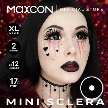Контактные линзы MAXCON Mini Sclera Black -2.50 кривизна 8.6 на год 2 шт