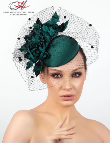 Шляпа Anna Andrienko millinery размер 52, зеленый
