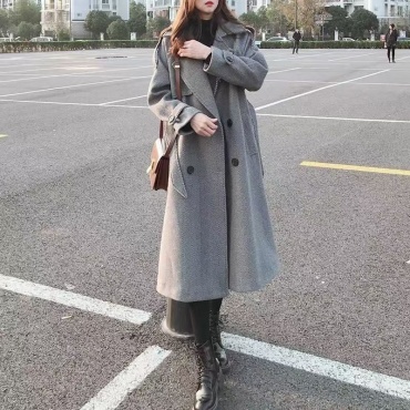 Пальто серый