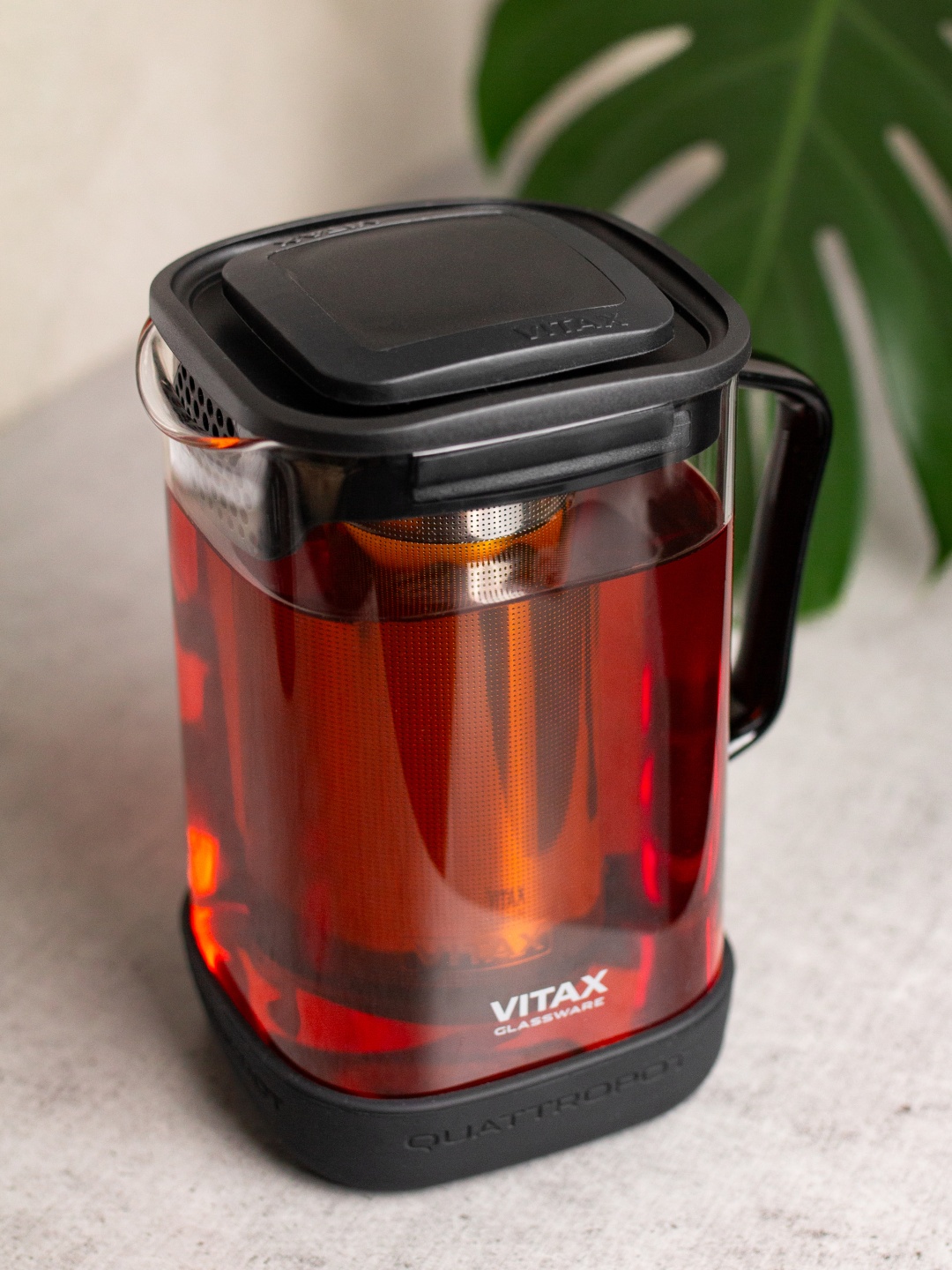Чайник Vitax VX 3321 0.9 л, жаропрочное стекло, пластик, нержавеющая сталь