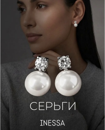 Серьги INESSA ювелирный сплав, жемчуг