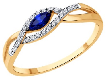 Diamant 5645180 размер 17.5 вес 1.2825 г золото, сапфир