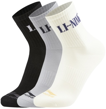 Носки LI-NING 3 пары черный, серый, белый XL
