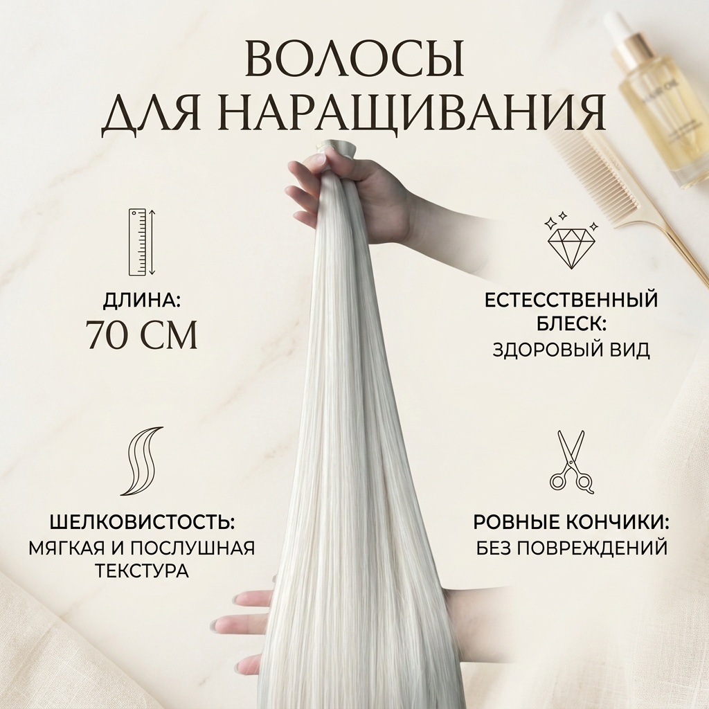 360 HAIR PROFESSIONAL волос для наращивания блонд женский 70 см