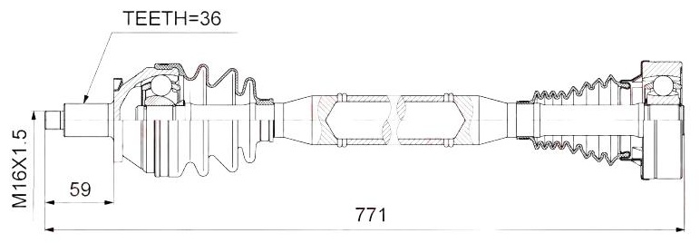 LYNXauto привод колеса в сборе CD1025