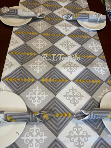 Дорожка с салфетками R.I.Textile 450x50 см, полиэстер, хлопок, дак, 21 шт