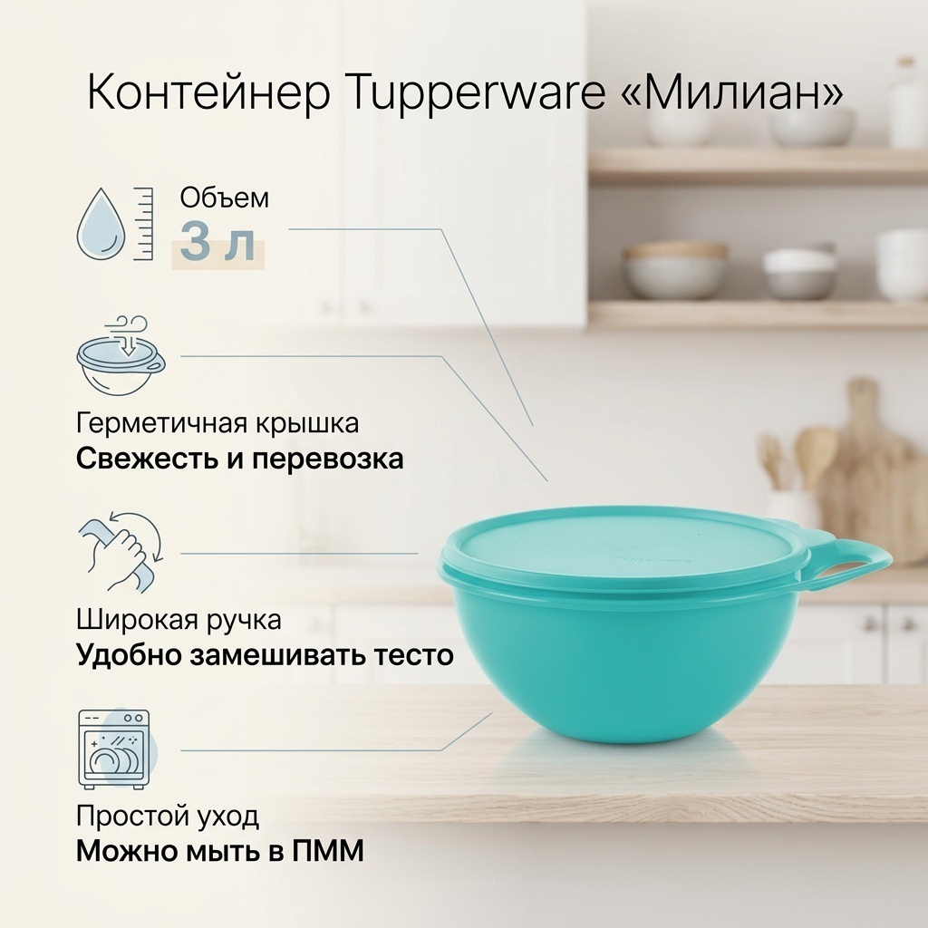 Tupperware контейнер «Милиан», полипропилен, полиэтилен