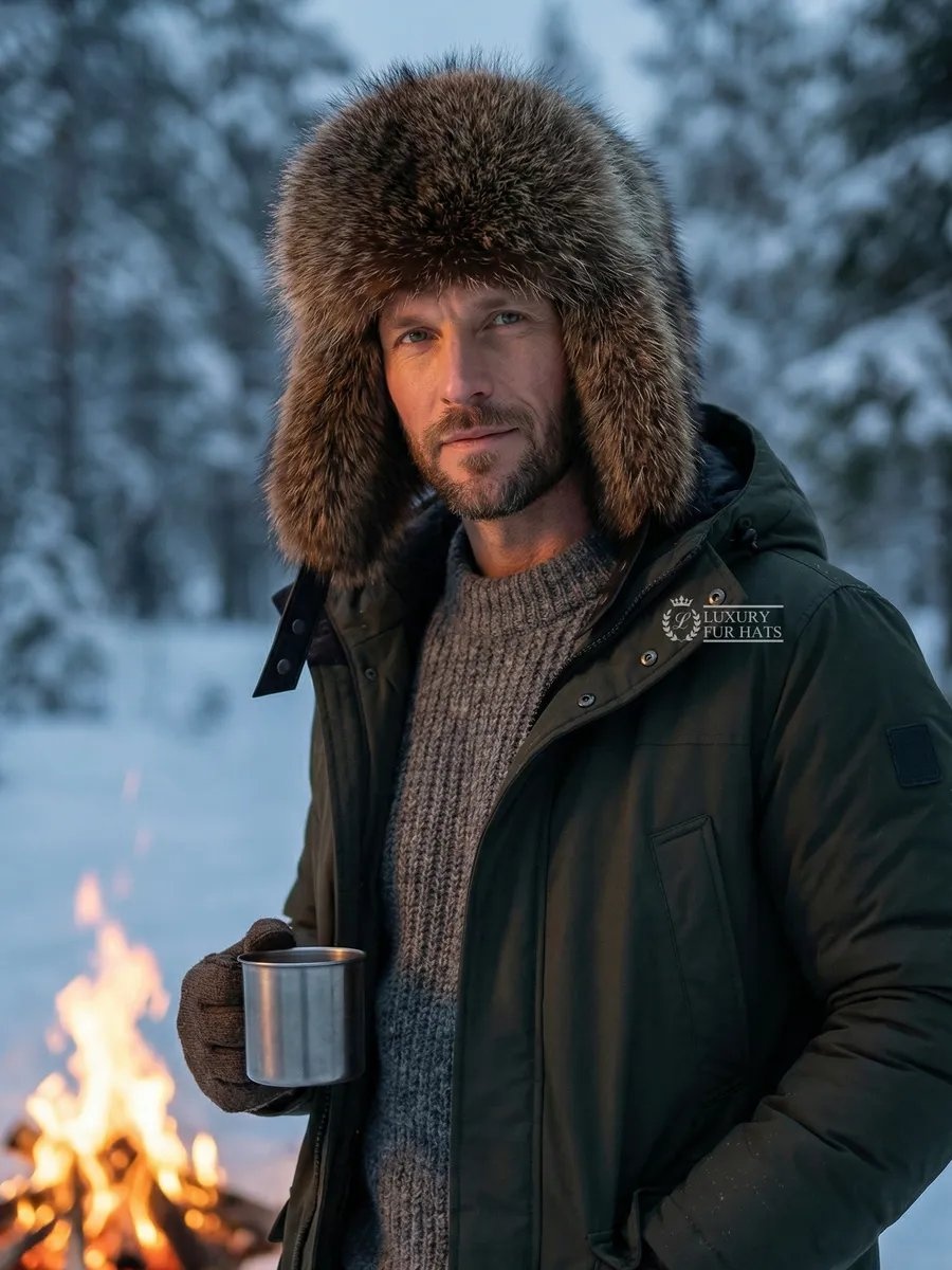 Шапка-бини LUXURY FUR HATS размер 62, коричневый