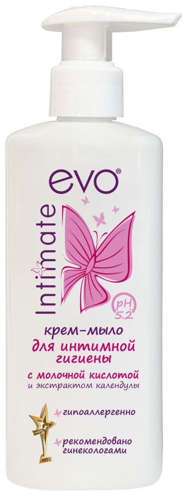 EVO Intimate с молочной кислотой и экстрактом календулы крем-мыло для интимной гигиены 200 мл